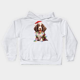 Christmas English Springer Spaniel Kids Hoodie